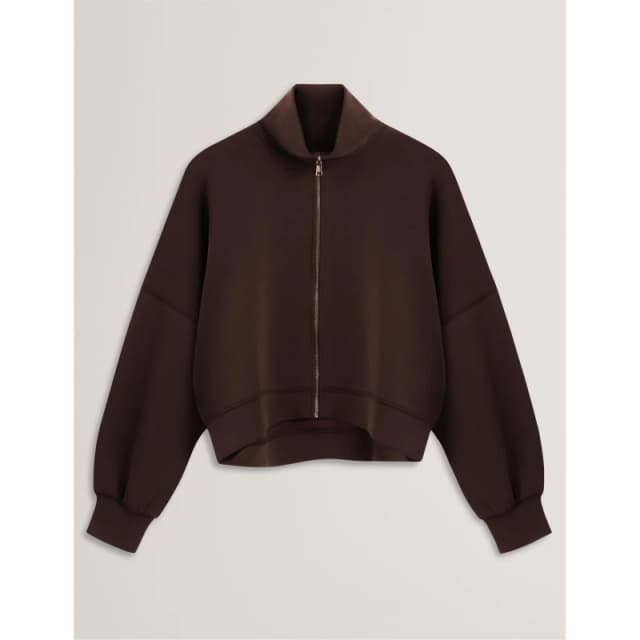 Ted Baker Womens Funnelneck Full-Zip Fleece Dk-Brown female 8 (XS)