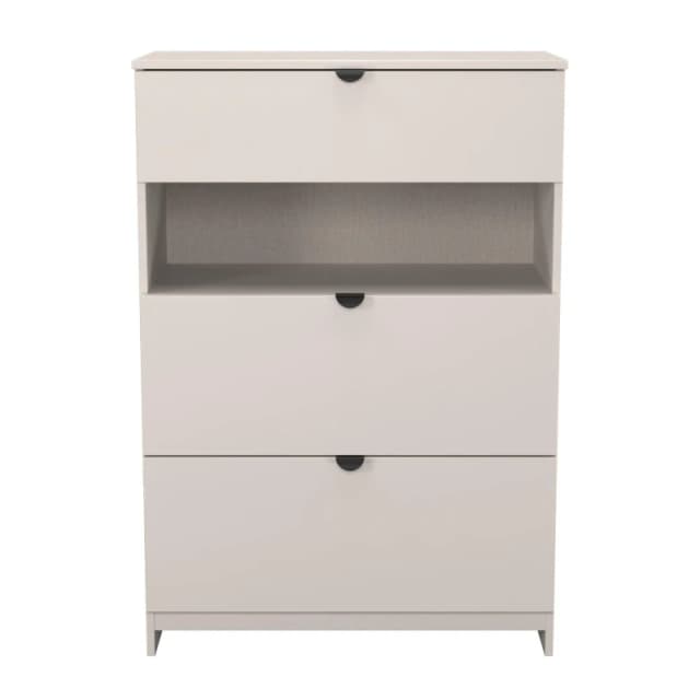 Welcome Furniture Solomon 3 Drawer Open Shelf Deep Chest Chest of Drawers Regular Beige 42235290390