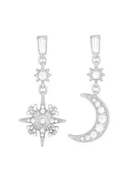 Jon Richard Silver Plated And Crystal Celestial Earrings