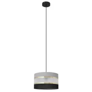 Helen Cylindrical Pendant Ceiling Light Black, Gold, Grey 25cm
