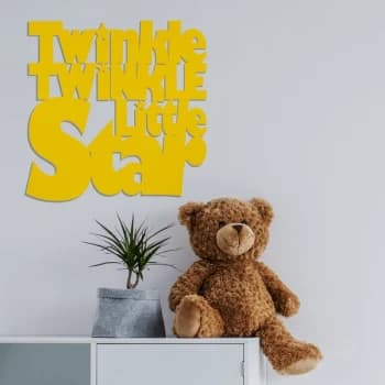 Twinkle - Yellow Yellow Decorative Wooden Wall Accessory