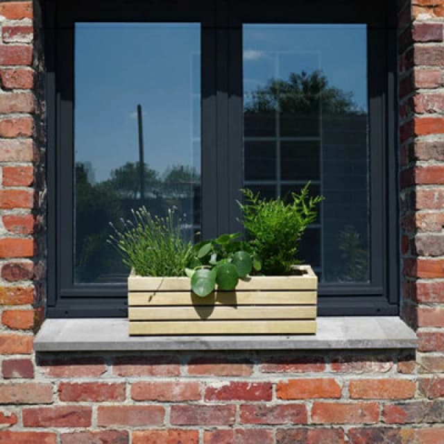 Cerland Horizon Contemporary Wooden Window Box Planter - W59Cm X H19Cm X D19Cm - Pressure Treated