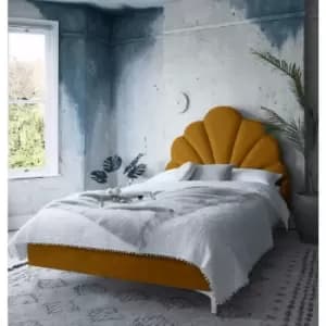Envisage Trade - Hendo Upholstered Beds - Plush Velvet, Double Size Frame, Mustard - Mustard