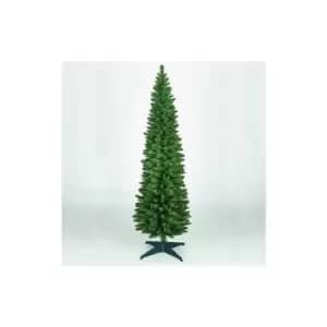 Snowtime - Wrapped Pencil Pine Christmas Tree - Green - 7ft - 210cm - Green