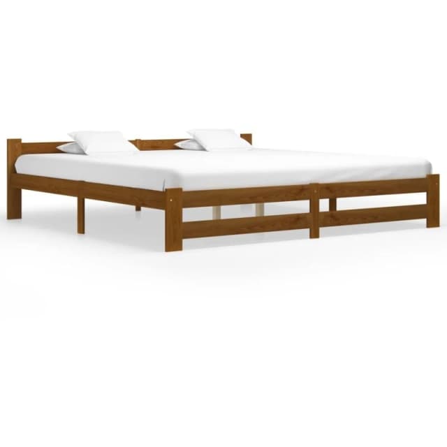 VIDAXL Bed Frame without Mattress Honey Brown Solid Pine Wood 200x200cm Vidaxl 8720286289945