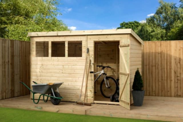 Empire Sheds Empire 1500 Pent 10X3 Pressure Treated Tongue And Groove Wooden Garden Shed Door Right (10' X 3' / 10ft X 3ft) (10X3)