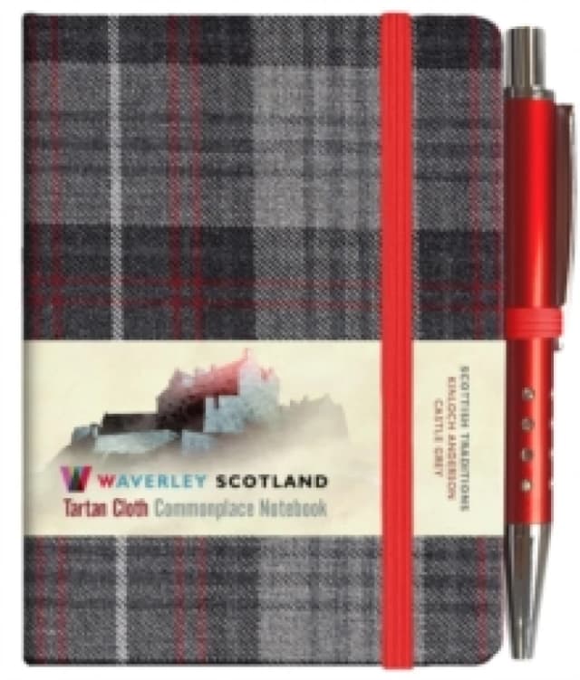Waverley S.T. (S): Castle Grey Mini with Pen Pocket Genuine Tartan Cloth Commonplace Notebook Hardback