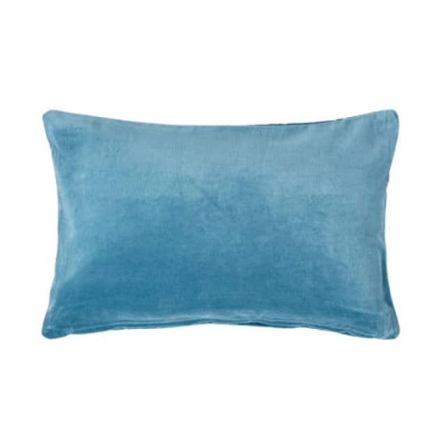 Homescapes Blue Velvet Rectangular Cushion Cover, 30 X 50 Cm