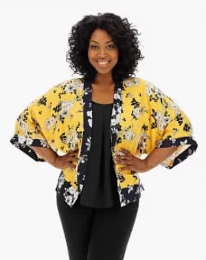 Oasis Curve Scarf Print Kimono Jacket