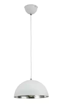 Krista Dome Ceiling Pendant E27, Matt White, Mirror Mosaic Inner