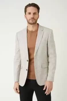 Mens Slim Fit Neutral End On End Blazer