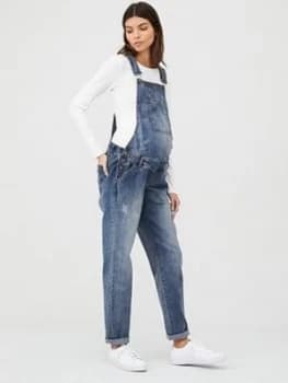 Mama-Licious Maternity Denim Dungarees - Blue Denim