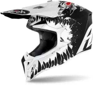 Airoh Wraap Beast Motocross Helmet, black-white Size M black-white, Size M