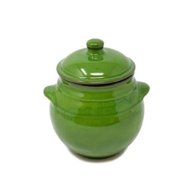 Verano Spanish Ceramics Selena Hand Dipped Glaze Ceramic Kitchen Dining Storage Jar W/lid (H) 23Cm Green