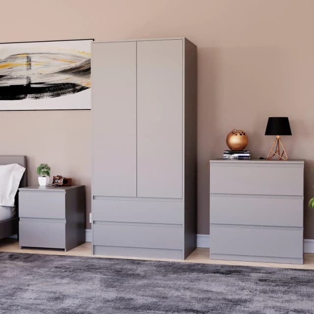 Lassic Vida Designs 3 Piece Denver Bedroom Set 1 Grey unisex One Size