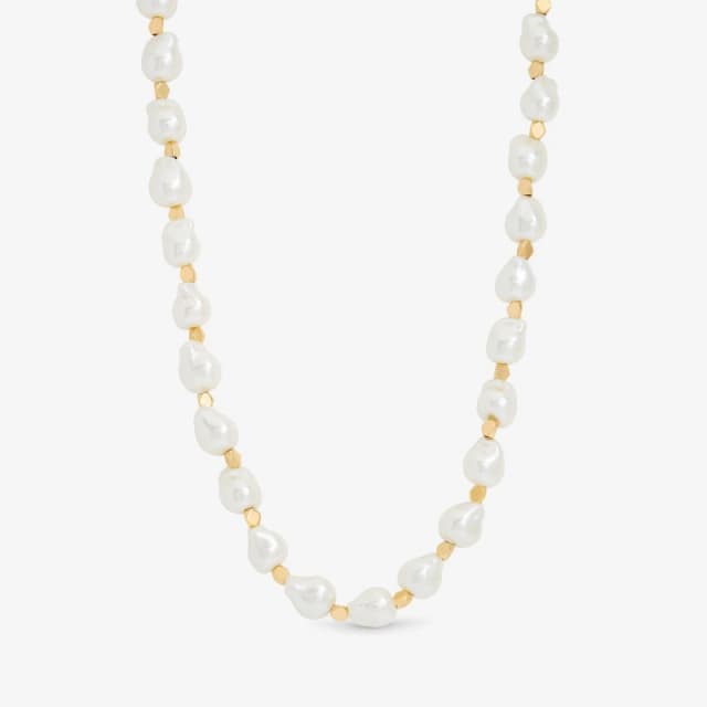 Jon Richard Gold Plated Pearl T Bar Necklace Gold female One Size