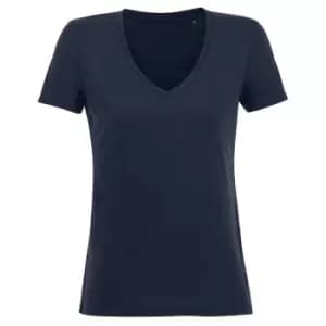 SOLS Womens/Ladies Motion V Neck T-Shirt (XS) (French Navy)