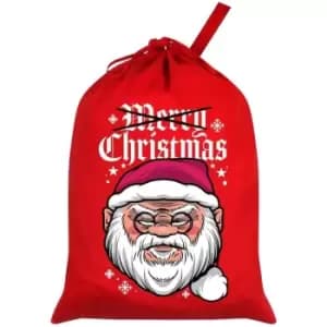 Grindstore A Not So Merry Christmas Santa Sack (One Size) (Red/White) - Red/White