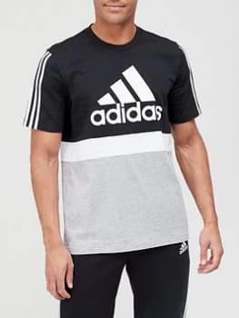 adidas Colourblock T-Shirt - Black/White Size M Men