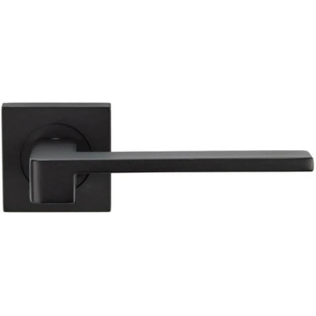 Loops PAIR Flat Squared Bar Handle on Square Rose Concealed Fix Matt Black Black