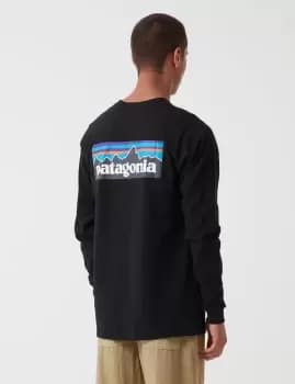 Patagonia P-6 Logo Responsibili-Tee Long Sleeved T-Shirt - Black