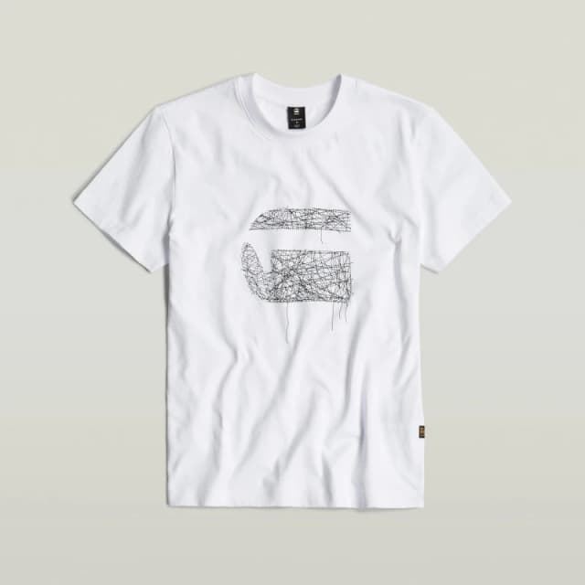 G Star Mens Stitch Burger T-Shirt White male Small