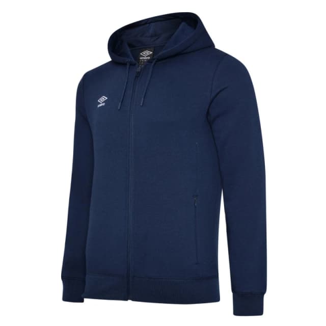 Umbro Club Leisure Full Zip Drawstring Hoodie in Navy Size: 11-12 Years Navy Unisex 11-12 Years