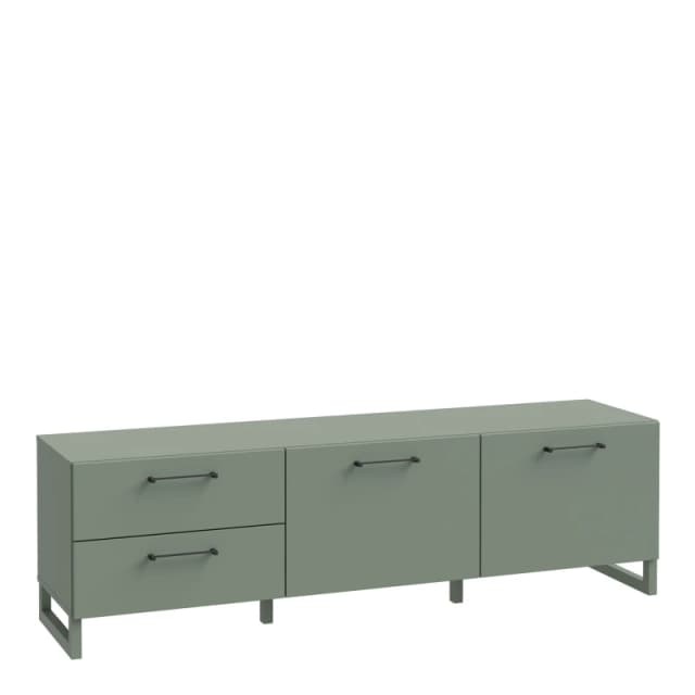 Furniture To Go Sali 2 Door 2 Drawer TV Unit In Sage Green