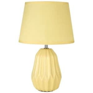 Premier Housewares Winslet Table Lamp in Lemon Ceramic with Lemon Fabric Shade