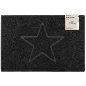 Star Small Embossed Doormat in Black - size Small (60*40cm) - color Black - Black