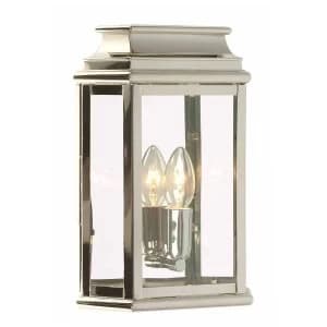 1 Light Outdoor Wall Lantern Light Polished Nickel IP44, E27