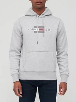 Tommy Hilfiger Lines Hilfiger Overhead Hoodie - Light Grey Heather, Light Grey Heather, Size L, Men