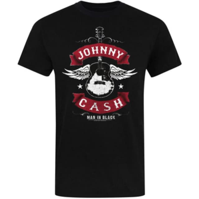 Johnny Cash Johnny Cash Men Man In Black Winged Guitar T-Shirt Size: Medium Black M Male 5063238481305