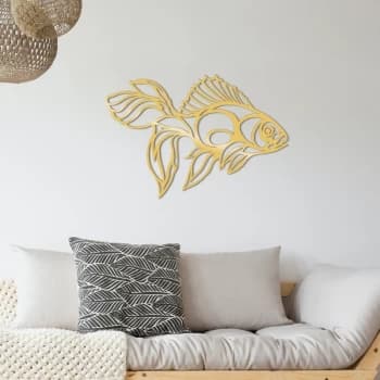 F?sh Metal Decor - Gold Gold Decorative Metal Wall Accessory