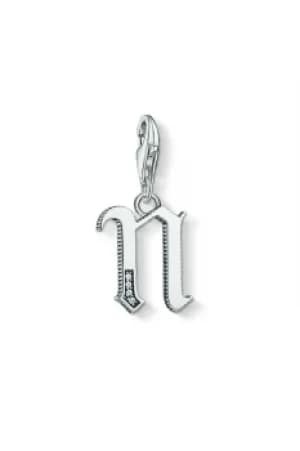 Ladies Thomas Sabo Sterling Silver Charm Club Letter N Charm 1594-643-21