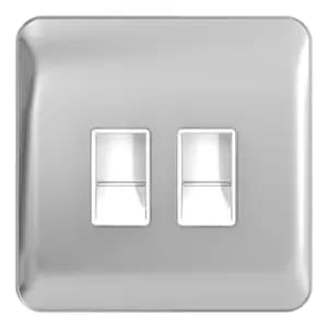Schneider LSD Data 2 Gang RJ45 Cat5e White Insert Polished Chrome - GGBL7072C5WPCS