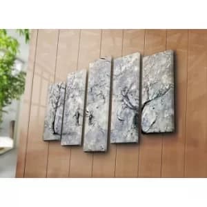 5PATK-195 Multicolor Decorative Canvas Painting (5 Pieces)