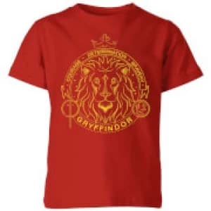 Harry Potter Gryffindor Lion Badge Kids T-Shirt - Red - 3-4 Years
