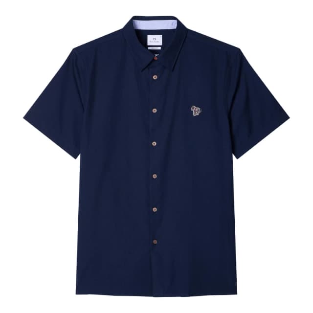Paul Smith Mens Short-Sleeve Plain Shirt Blue 48 male L