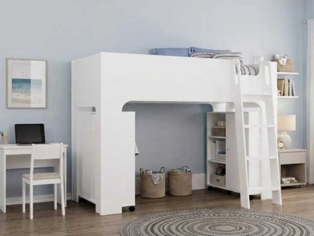 Flintshire Eden White Wooden Mid Sleeper Bed - 3ft Single