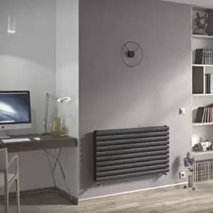 Ximax Champion Duplex Anthracite Horizontal Designer Radiator, (W)1000mm X (H)584mm