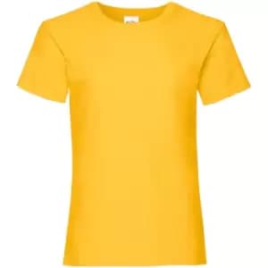 Fruit Of The Loom Girls Childrens Valueweight Short Sleeve T-Shirt (3-4) (Sunflower)