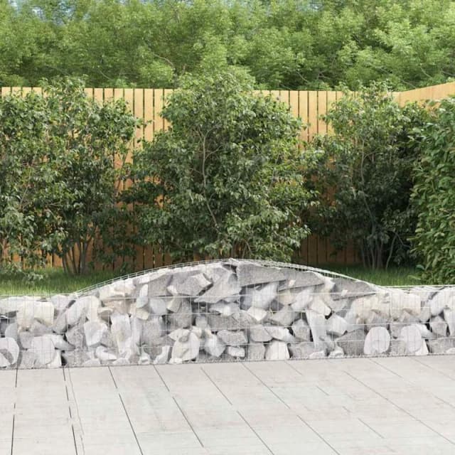 VIDAXL Arched Gabion Baskets 2 pcs 400x30x40/60cm Galvanised Iron Vidaxl 8720845574109