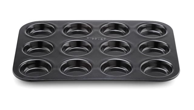 Prestige Black 'Inspire' Rectangular Steel Non Stick Muffin Tin - 12 Cup Black