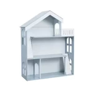 Kids Grey Dolls House Bookcase, Grey