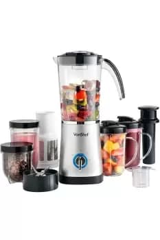 VonShef 220W 4 in 1 Blender, Juicer and Grinder 17 Piece Set - Silver