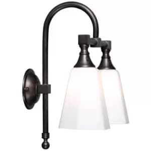 Classic 2 Light Bathroom Wall Light Bronze IP44