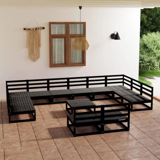 VIDAXL 13 Piece Garden Lounge Set Solid Pinewood Vidaxl 8720286473313