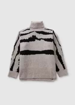 Religion Womens Cherish Roll Neck Wool Jumper In Ashes Of Roses/Black