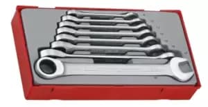 Teng Tools TT6508RS 8 Piece Ratchet Spanner Set 8 - 19mm in Case